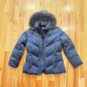 Calvin Klein Down Hooded Black Jacket Parka Size L